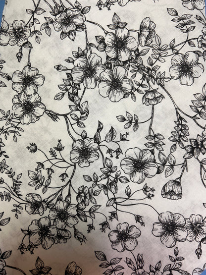 White and Black Floral