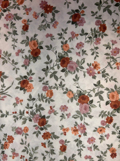 Vintage Beige Orange Roses